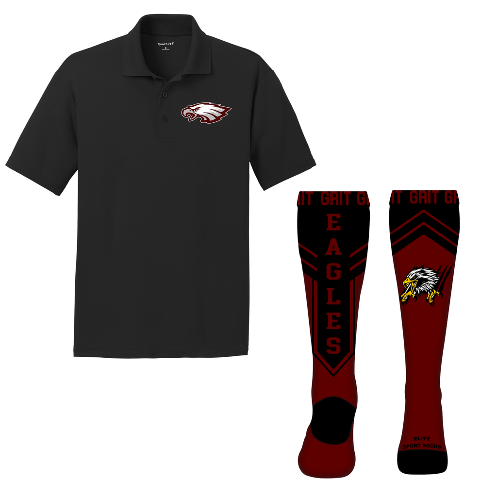 Clay County Christian Football Team Polo & Gameday Socks Bundle