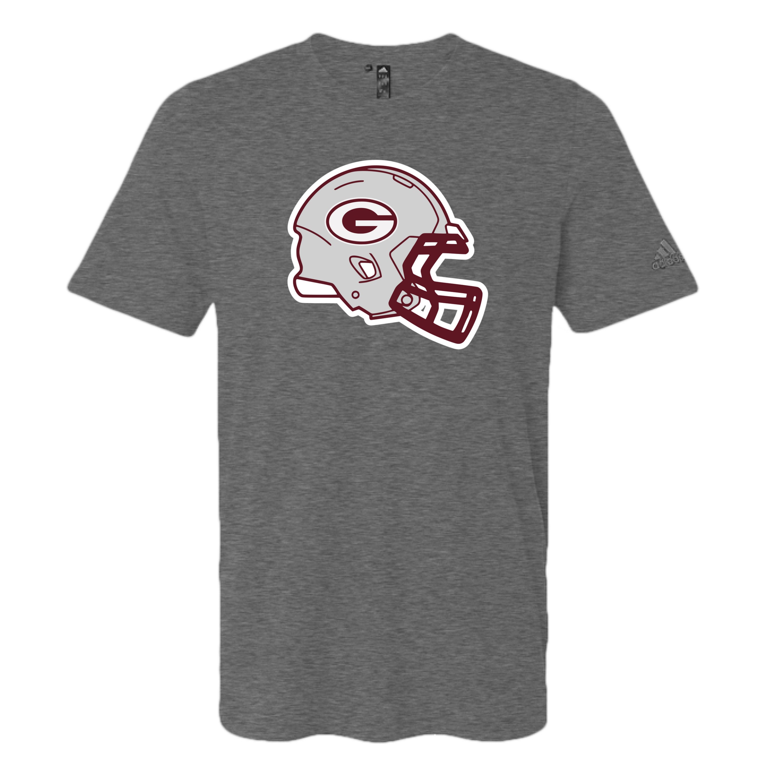 dark grey football helmet Gardendale Rockets Adidas Silver Helmet Tee – Campus Traditions